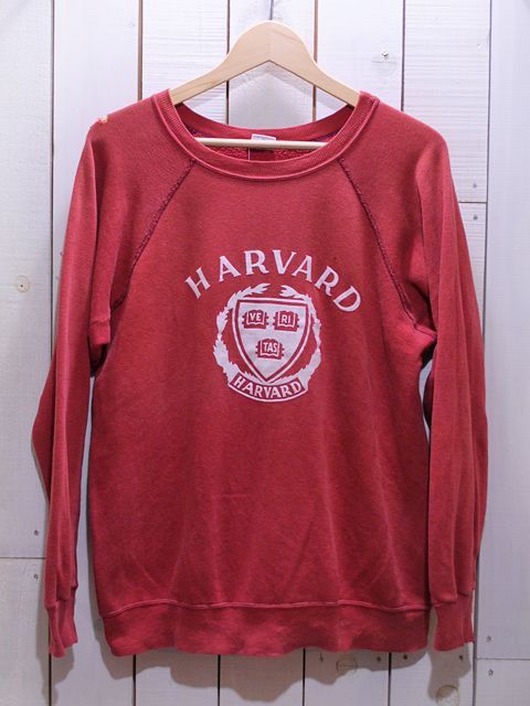 1970s【Champion】HARVARDカレッジスウェット バータグ フロッキープリント　表記L