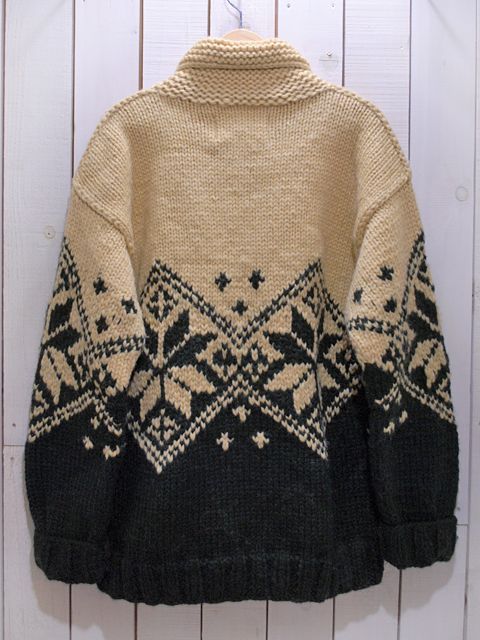 CANADIAN SWEATER】雪柄カウチンセーター 実寸L - 古着屋HamburgCafe