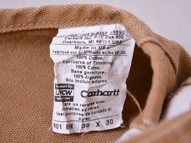 1990s【Carhartt】ダブルニーダックオーバーオール US製　表記w38