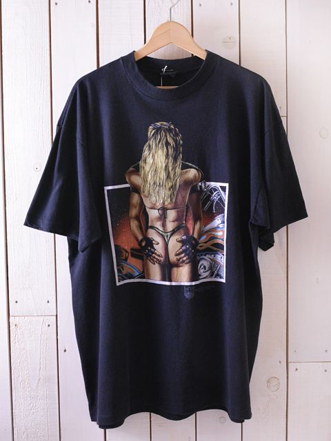 1990s【AMERICAN BIKER】エロプリントTシャツ 表記2XL - 古着屋HamburgCafe