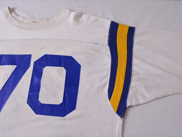 1960s-70s【Champion】ナンバリングフットボールTシャツ 表記46 - 古着 