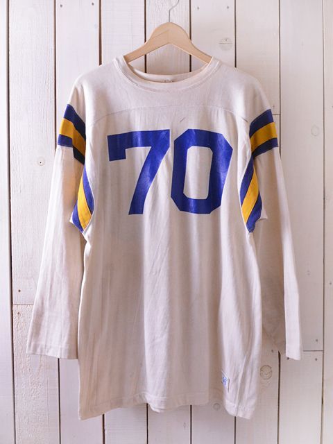 1960s-70s【Champion】ナンバリングフットボールTシャツ 表記46 - 古着 