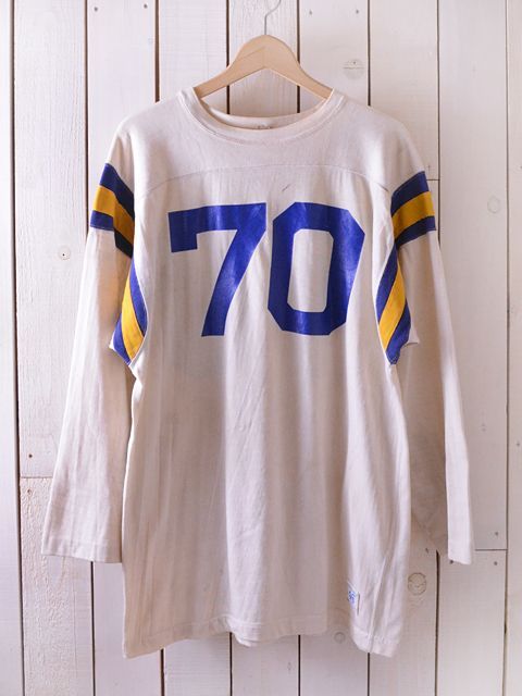 1960s-70s【Champion】ナンバリングフットボールTシャツ 表記46 - 古着