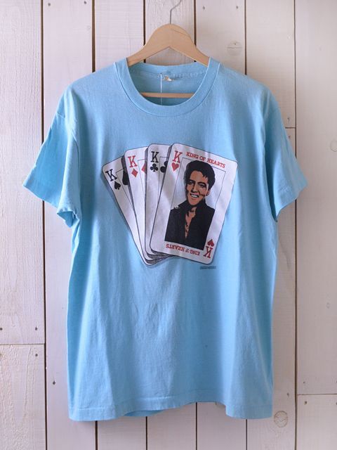 1980s KING OF HEARTS ELVIS Tシャツ 表記XL - 古着屋HamburgCafe