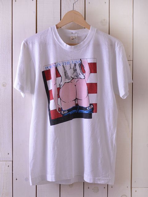 1980s PORN IN THE U.S.A エロTシャツ 表記M - 古着屋HamburgCafe