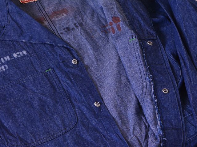1960s BLUE TOP デニムオールインワン 表記42 - 古着屋HamburgCafe