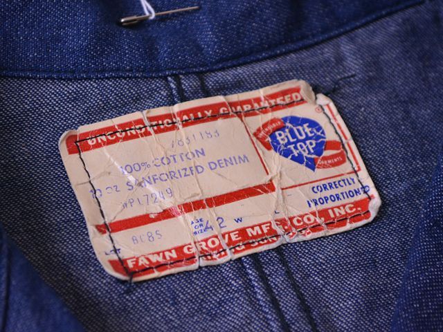 1960s BLUE TOP デニムオールインワン 表記42 - 古着屋HamburgCafe