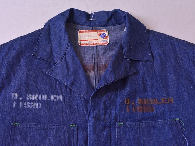 1960s BLUE TOP デニムオールインワン 表記42 - 古着屋HamburgCafe