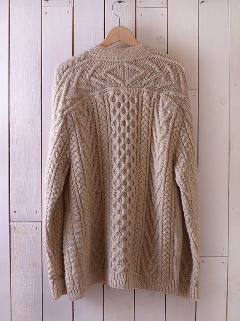 Donegal Hand Knit フィッシャーマンニットカーディガン　MADE IN IRELAND　実寸L
