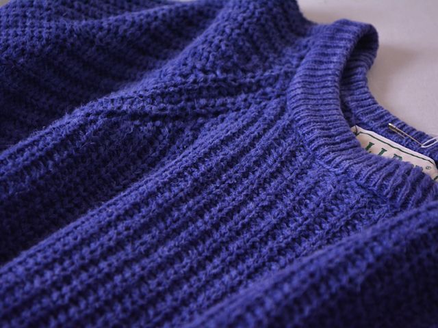 1980s L.L.Bean インディゴ風コットンセーター 表記M - 古着屋HamburgCafe