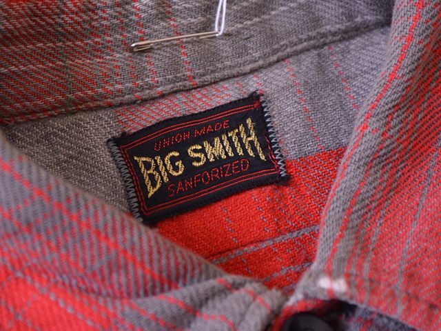 1950s〜 BIG SMITH マチ付きヘビーネルシャツ 実寸SM - 古着屋