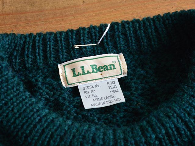 s L.L.Bean フィッシャーマンセーター MADE IN IRELAND 表記L