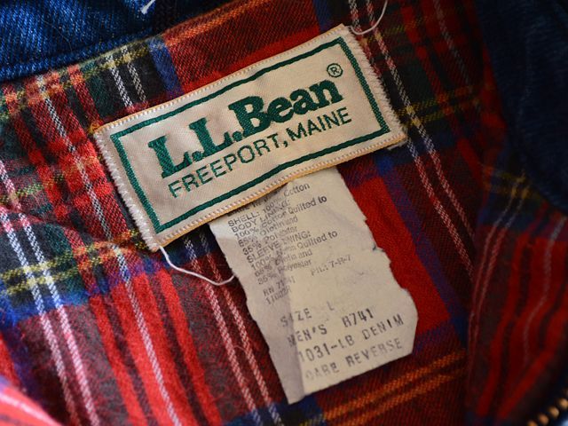 1980s L.L.Bean チンスト付き中綿デニムジャケット 表記L - 古着屋