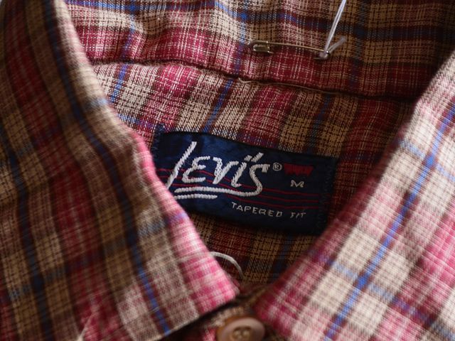 1970s Levi's チェックウエスタンシャツ 表記M - 古着屋HamburgCafe