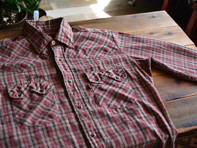 1970s Levi's チェックウエスタンシャツ 表記M - 古着屋HamburgCafe