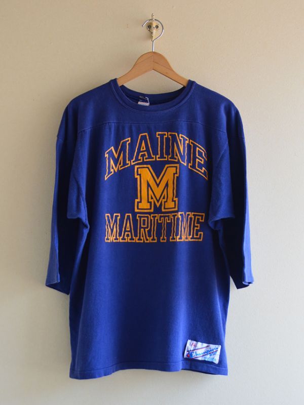 セット送料無料 champion トリコタグ 80s フットボール Tシャツ NAVY