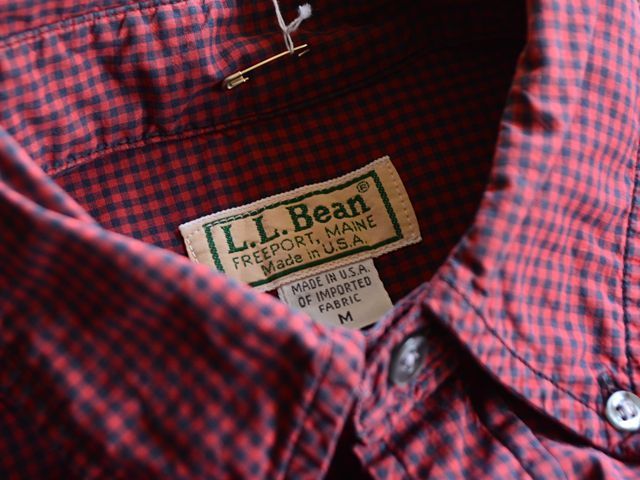 1980s L.L.Bean ギンガムチェックBDシャツ 表記M - 古着屋HamburgCafe