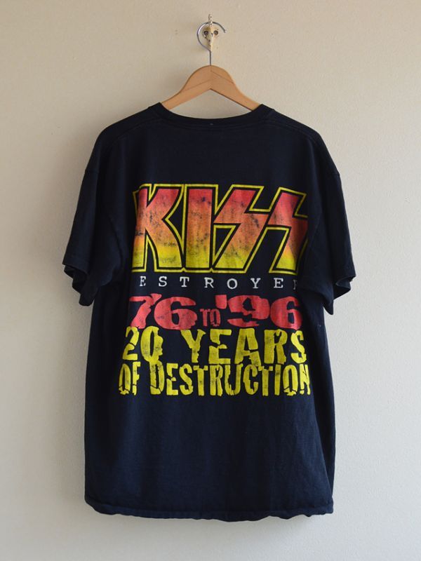 90年代 IDEAL KISS キッス 20 YEARS OF DESTRUCTION 両面プリント バンドTシャツ バンT メンズS ヴィンテージ /eaa319710