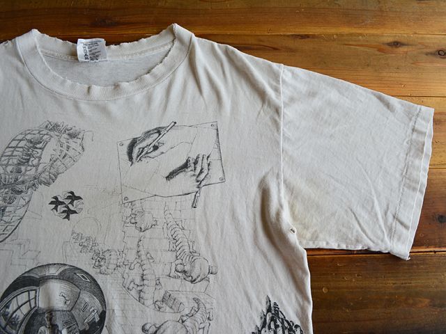1990s M.C. ESCHER マルチプリントTシャツ 雰囲気系 表記L - 古着屋