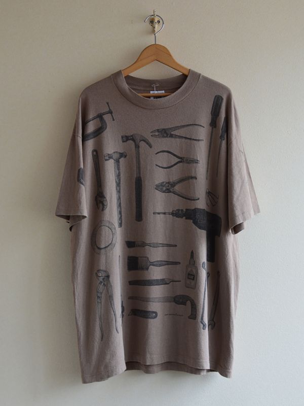 1990s rel e vant products 工具総柄Tシャツ　表記XL