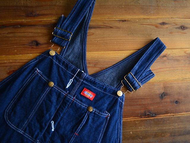 1990s Dickies デニムオーバーオール 表記w38 - 古着屋HamburgCafe