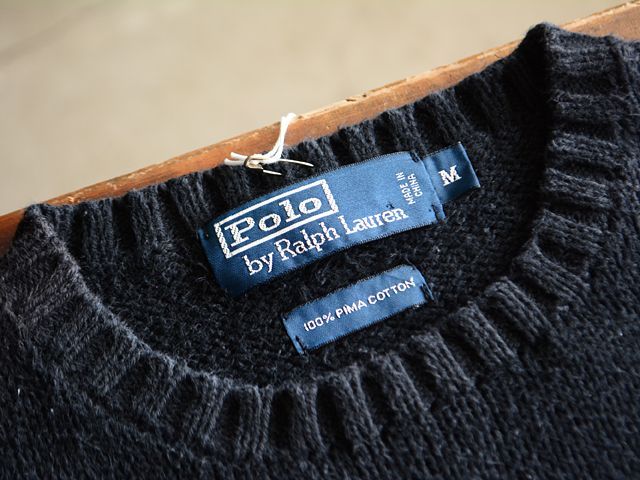 PoLo RalphLauren コットンニットセーター 表記M - 古着屋HamburgCafe