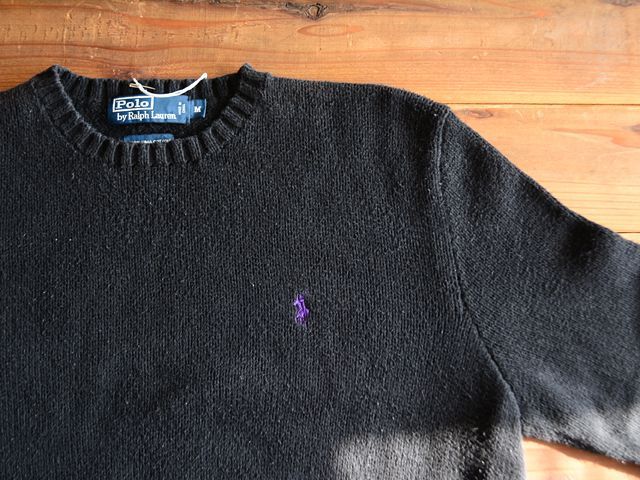 PoLo RalphLauren コットンニットセーター 表記M - 古着屋HamburgCafe