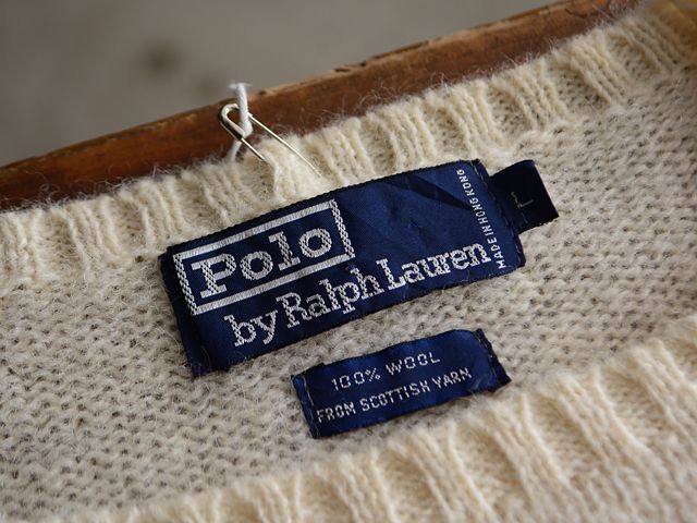 PoLo RalphLauren ウールニットセーター 表記L - 古着屋HamburgCafe