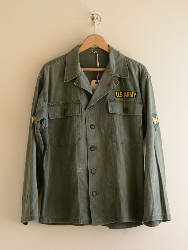 1950s US.ARMY M-47 HBTシャツジャケット　表記S