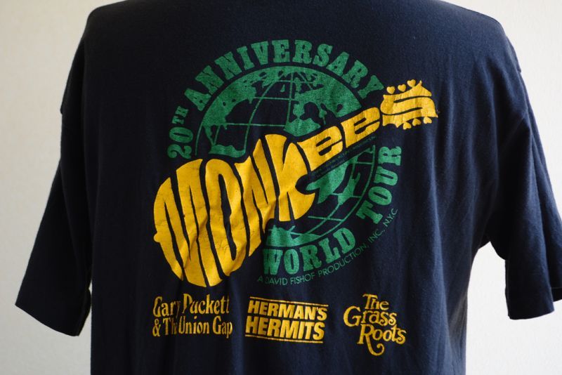 1980s THE MONKEES 20TH ANNIVERSARY WORLD TOUR Tシャツ　表記XL