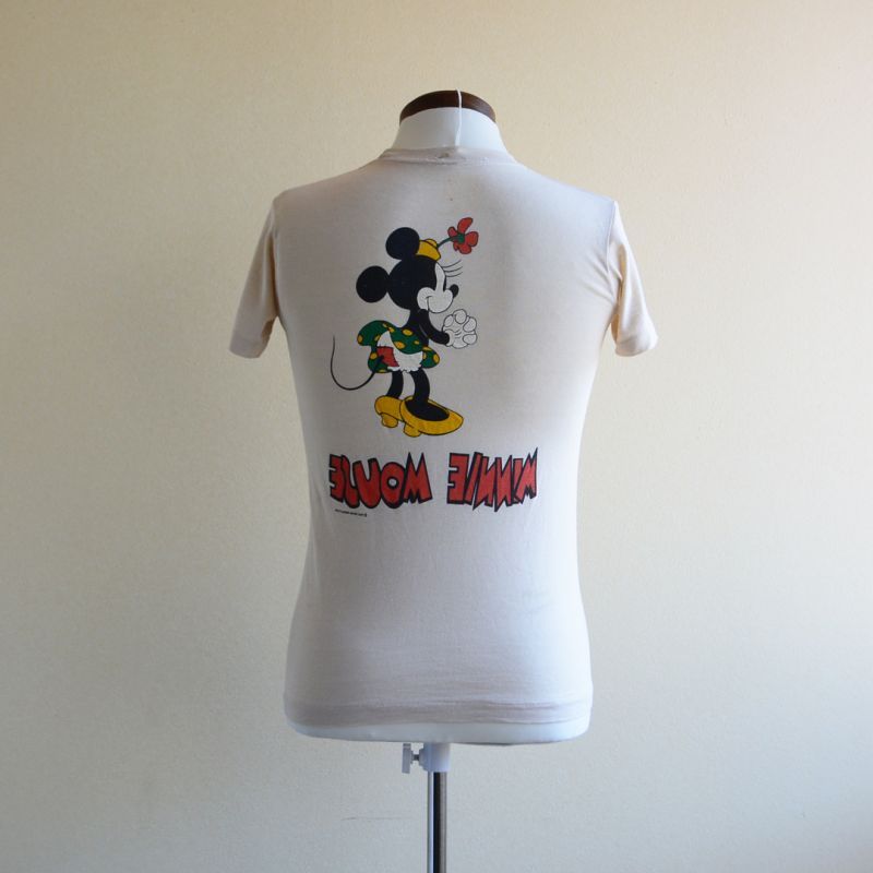 1970s-80s MINNIE MOUSE 両面プリントTシャツ 表記S - 古着屋HamburgCafe