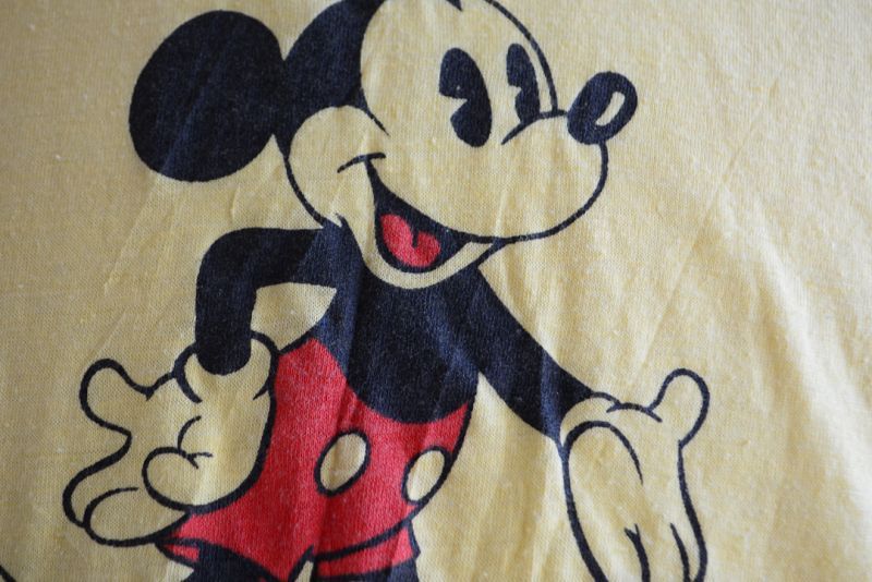 ss MICKEY MOUSE 両面プリントTシャツ 表記L   古着屋HamburgCafe