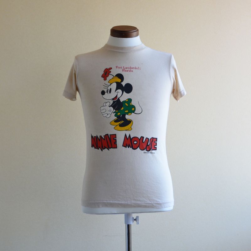 1970s-80s MINNIE MOUSE 両面プリントTシャツ　表記S