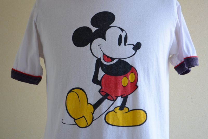 00s Vintage  Mickey Mouse ラグラン リンガーT y2k