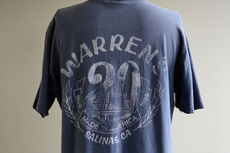 1980s Harley-Davidson ヘンリーネックTシャツ 表記L - 古着屋HamburgCafe