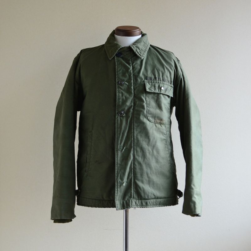 s US.NAVY Aデッキジャケット ステンシル入り 表記MEDIUM   古着