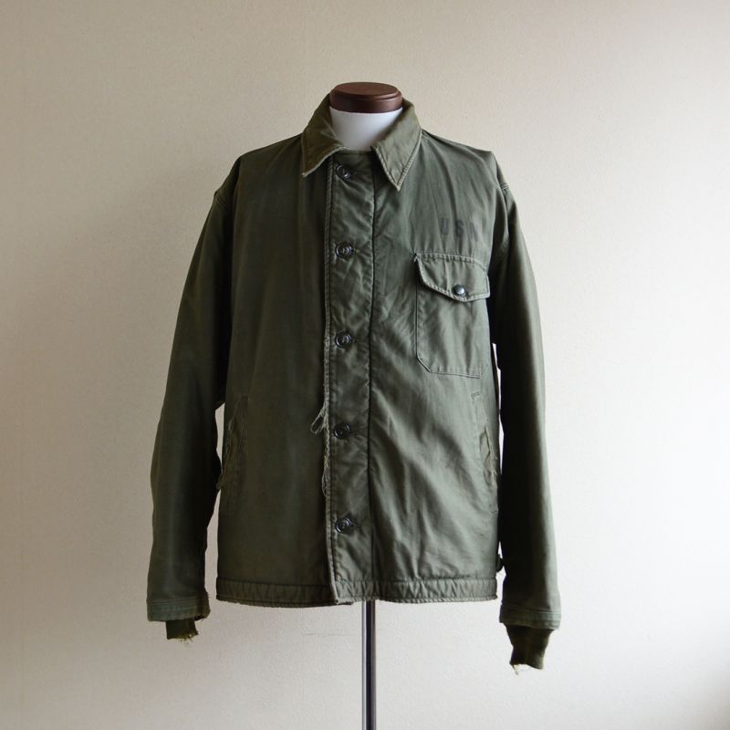 【60s】u.s. navy A-2 デッキジャケット 三角フラップ ステンシル