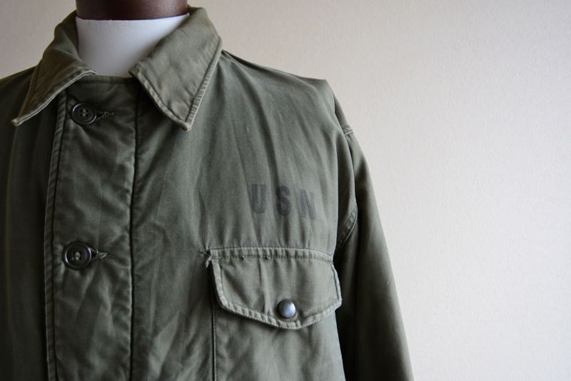 1960s US.NAVY A-2 バックステンシルデッキジャケット 初期型 実寸L