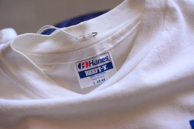 1980s Hanes カレッジTシャツ 表記L - 古着屋HamburgCafe