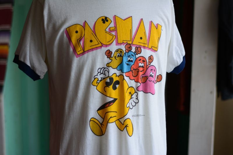 80s PACMAN リンガーTシャツ　表記XL
