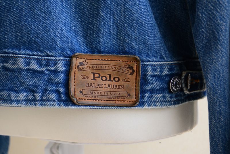 s POLO RALPH LAUREN デニムジャケット MADE IN USA 表記L   古着