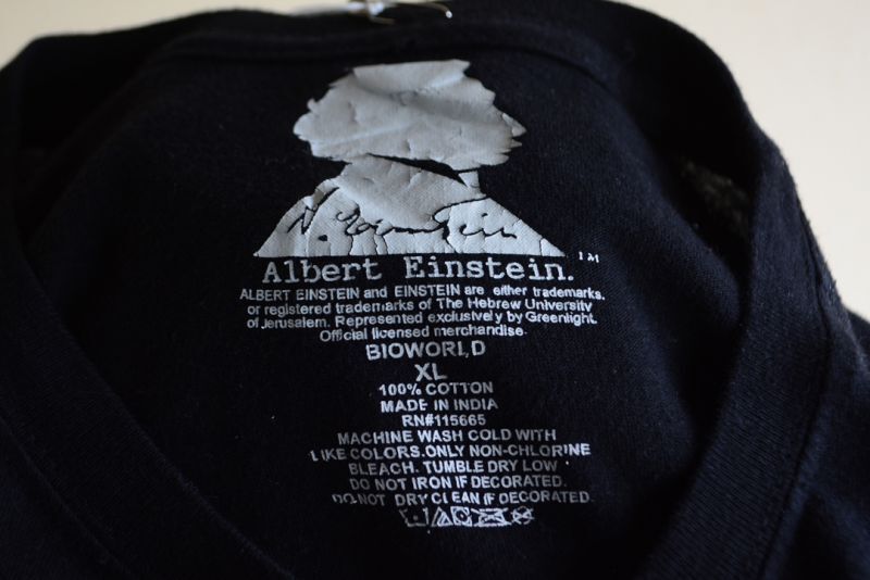 Albert Einstein 刺繍Tシャツ 表記XL - 古着屋HamburgCafe