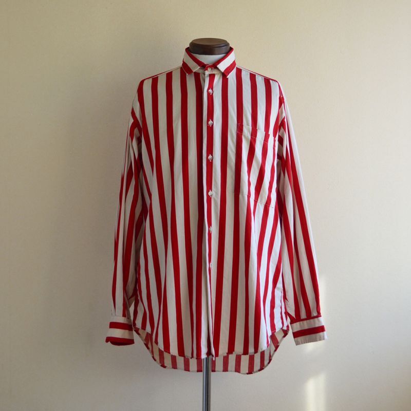 1980s James River Traders ストライプシャツ　ALL COTTON / MADE IN USA　表記M