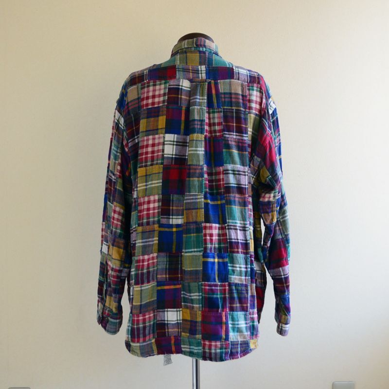 1990s ORVIS パッチワークシャツ 表記L - 古着屋HamburgCafe