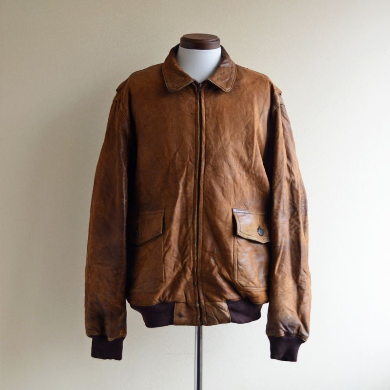 1980s BANANA REPUBLIC ラムレザージャケット 表記46 - 古着屋HamburgCafe