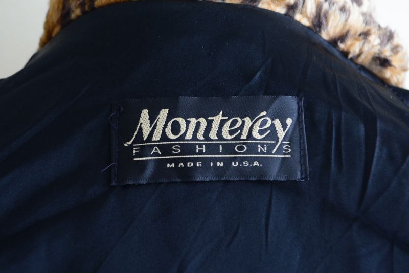 1980s Monterey ヒョウ柄フェイクファーコート　MADE IN USA　表記XL