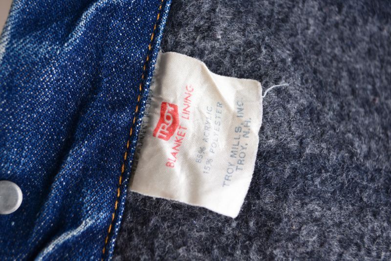 1970s Levi's 70505-0317 裏ブランケット付きデニムジャケット 実寸42