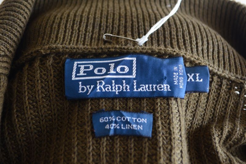 Polo Ralph Lauren ショールカラーカーディガン COTTON×LINEN 表記XL