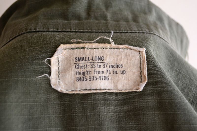 1970s US.ARMY ジャングルファティーグジャケット 4TH TYPE 表記SMALL 