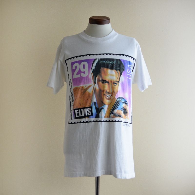 1990s ELVIS 29￠Stamp Tシャツ MADE IN USA 表記M - 古着屋HamburgCafe